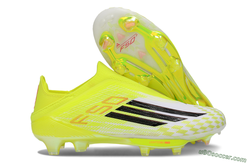 Adidas F50 Lightstrike Pro Laceless FG Firm Ground Soccer Cleats - Yellow/Luminous Yellow/Electric Green 1