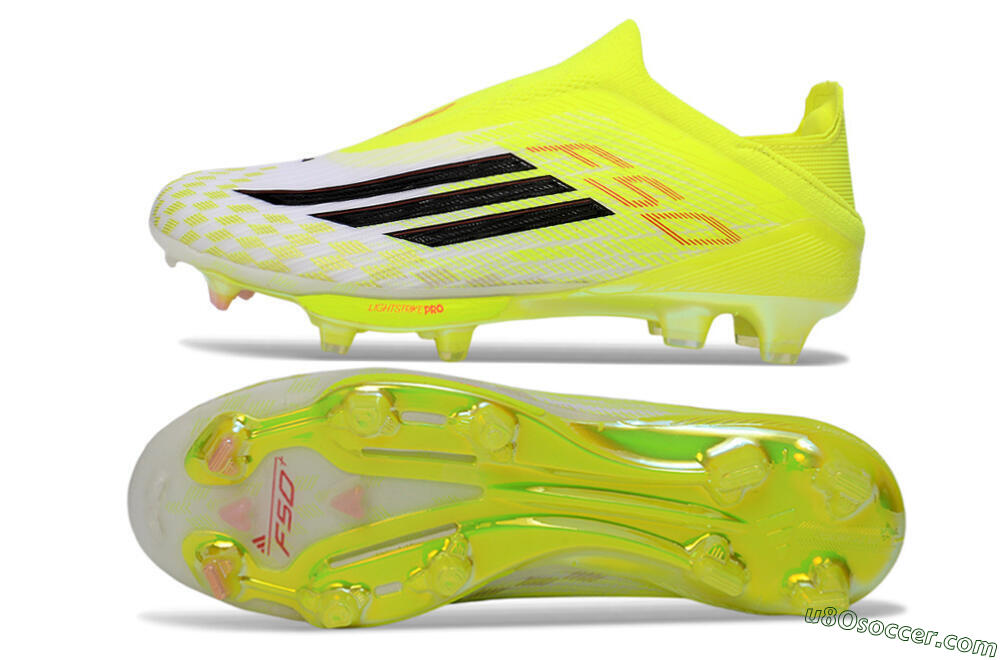 Adidas F50 Lightstrike Pro Laceless FG Firm Ground Soccer Cleats - Yellow/Luminous Yellow/Electric Green 0
