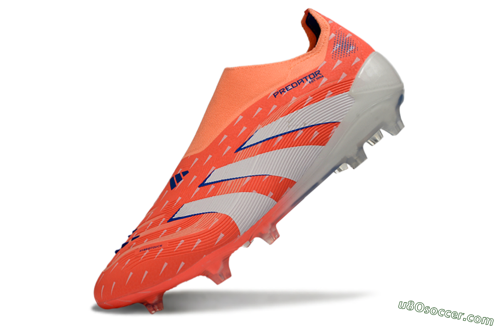 Adidas Predator 25 Elite Laceless FG Firm Ground Soccer Cleats - Coral/Bright Coral/White 5