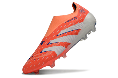 Adidas Predator 25 Elite Laceless FG Firm Ground Soccer Cleats - Coral/Bright Coral/White