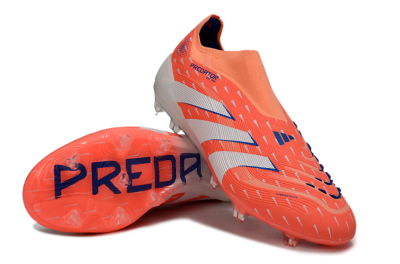 Adidas Predator 25 Elite Laceless FG Firm Ground Soccer Cleats - Coral/Bright Coral/White