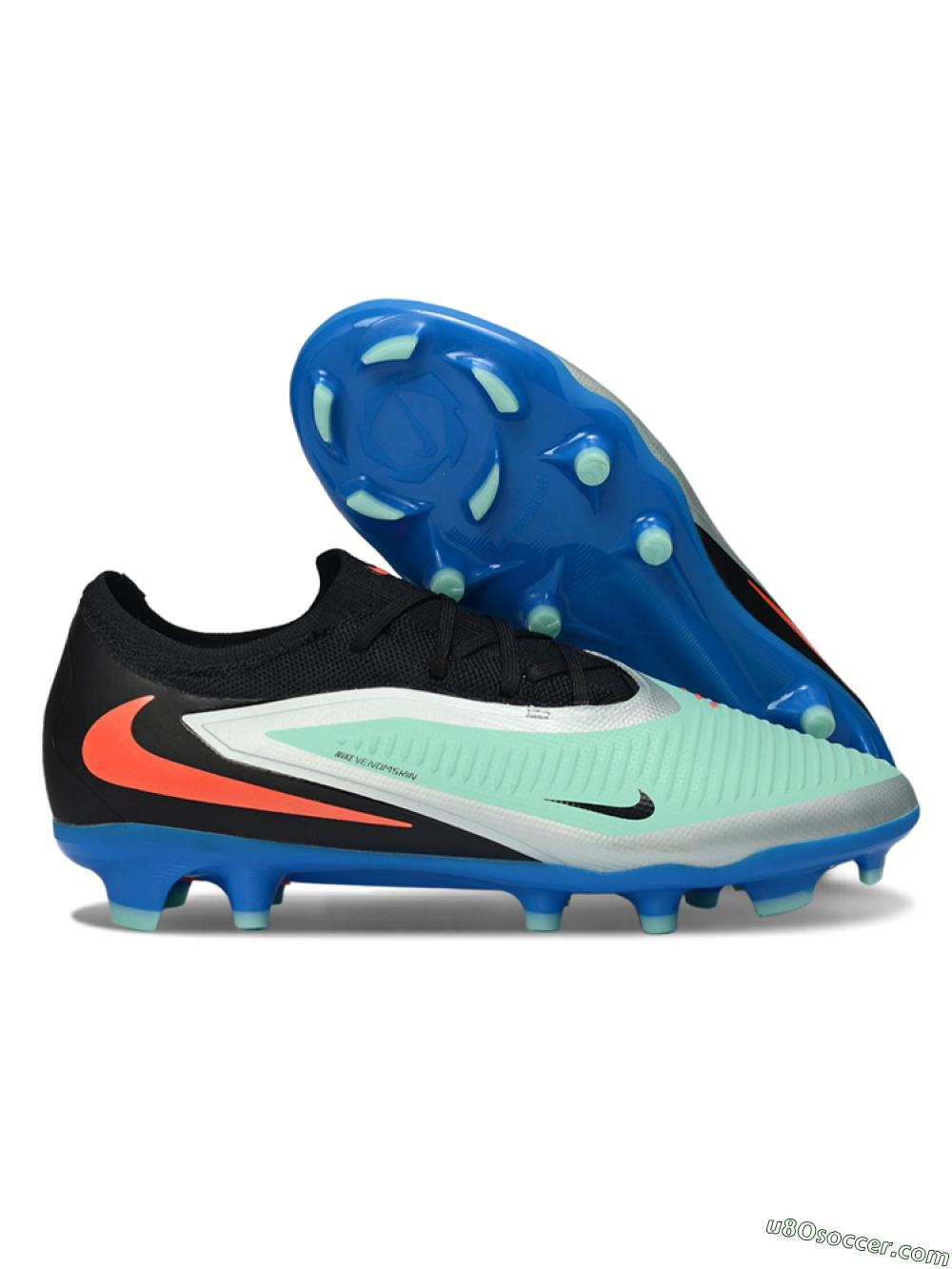Nike Phantom 6 Low Elite FG Firm Ground Soccer Cleats - Aqua/Coral Blue/Silver 1