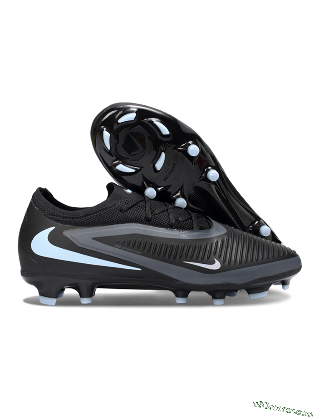 Nike Phantom 6 Low Elite FG Firm Ground Soccer Cleats - Black/Slate Gray/Icy Blue 1