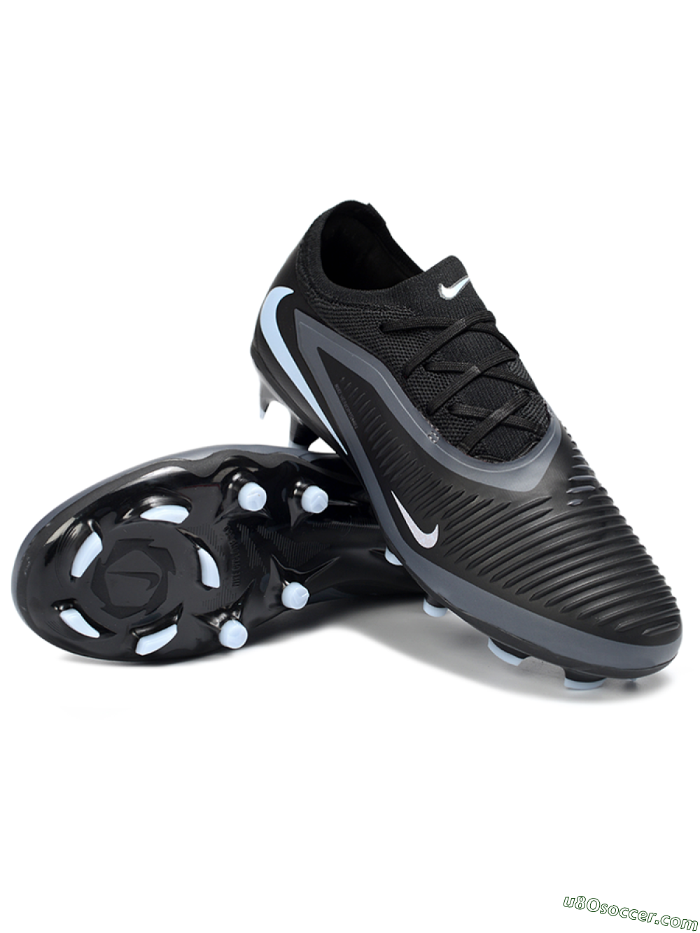 Nike Phantom 6 Low Elite FG Firm Ground Soccer Cleats - Black/Slate Gray/Icy Blue 3