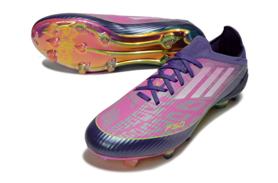 Adidas F50 Elite FG Firm Ground Soccer Cleats - Purple/Neon Pink/Rainbow Hues