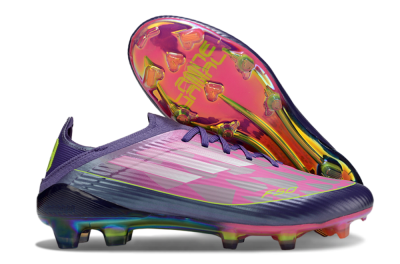 Adidas F50 Elite FG Firm Ground Soccer Cleats - Purple/Neon Pink/Rainbow Hues