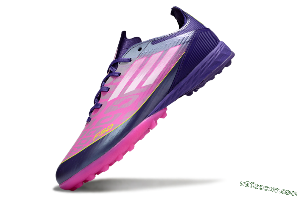 Adidas F50 Pro TF Artificial Turf Soccer Shoes - Purple/Bright Pink/Neon Yellow 6