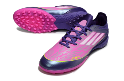 Adidas F50 Pro TF Artificial Turf Soccer Shoes - Purple/Bright Pink/Neon Yellow