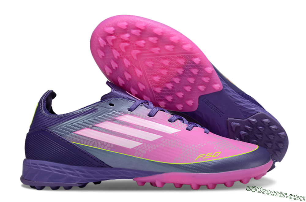 Adidas F50 Pro TF Artificial Turf Soccer Shoes - Purple/Bright Pink/Neon Yellow 1