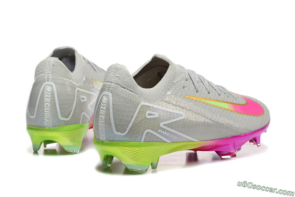 Nike Air Zoom Mercurial Vapor 16 Elite FG Firm Ground Soccer Cleats - Gray/Neon Pink/Neon Green 5