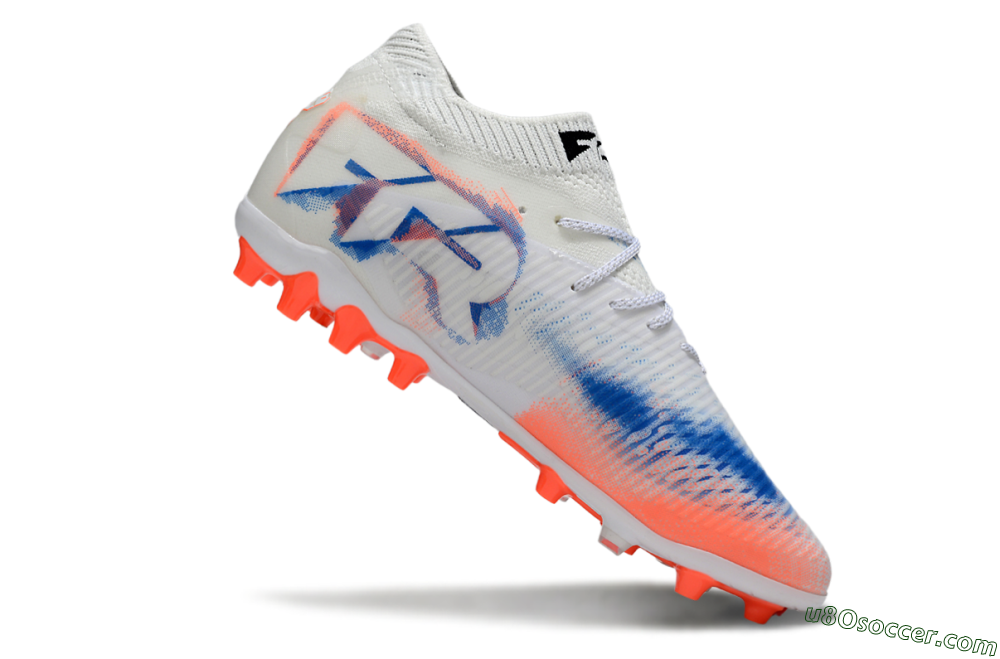 Puma Future 8 Ultimate MG Multi Ground Soccer Cleats - White/Coral Blaze/Black 4