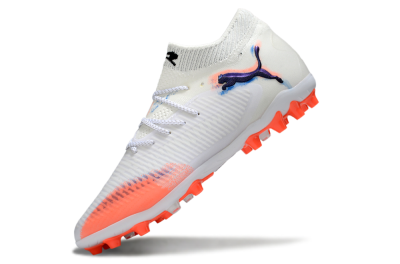 Puma Future 8 Ultimate MG Multi Ground Soccer Cleats - White/Coral Blaze/Black