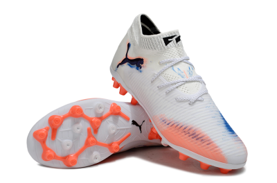 Puma Future 8 Ultimate MG Multi Ground Soccer Cleats - White/Coral Blaze/Black