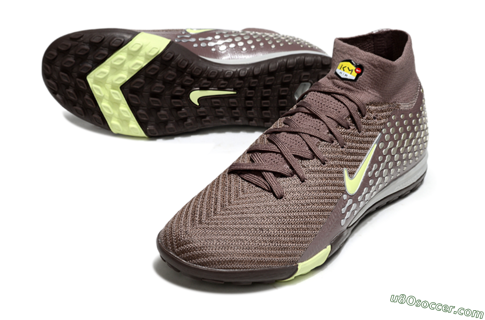 Nike Air Zoom Mercurial Superfly 10 Elite TF Artificial Turf Soccer Shoes - Brown/Lime Green/Charcoal Grey 3