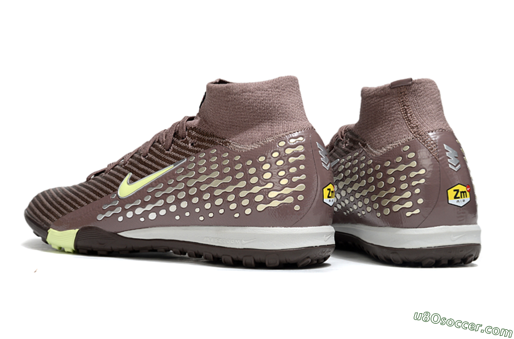 Nike Air Zoom Mercurial Superfly 10 Elite TF Artificial Turf Soccer Shoes - Brown/Lime Green/Charcoal Grey 4
