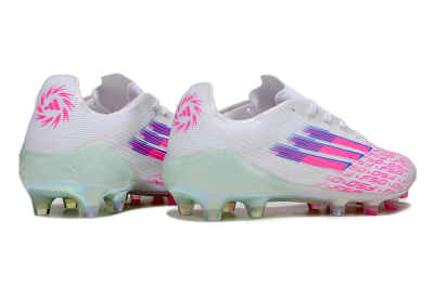 Adidas F50 Elite FG Firm Ground Soccer Cleats - White/Neon Pink/Iridescent Blue