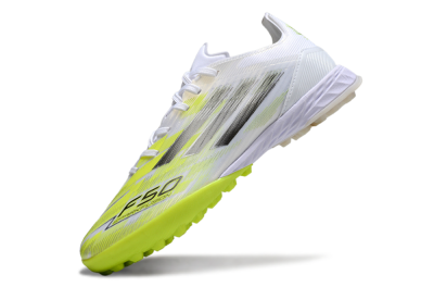 Adidas F50 Pro TF Artificial Turf Soccer Shoes - White/Electric Yellow/Phantom Grey