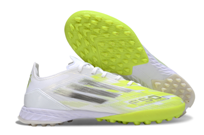 Adidas F50 Pro TF Artificial Turf Soccer Shoes - White/Electric Yellow/Phantom Grey