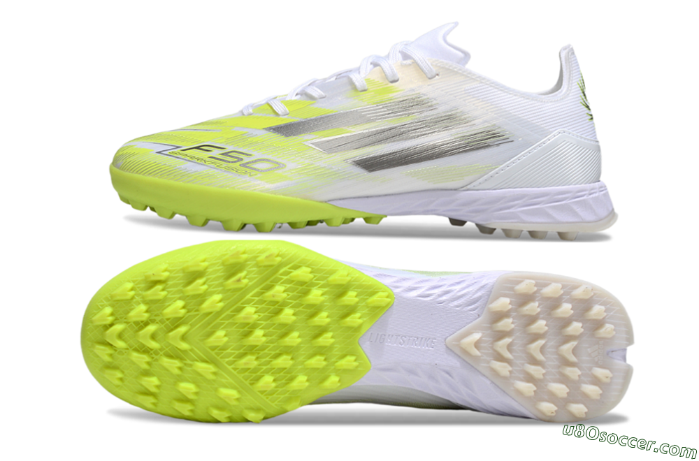 Adidas F50 Pro TF Artificial Turf Soccer Shoes - White/Electric Yellow/Phantom Grey 0