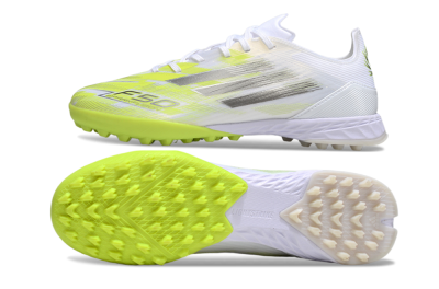 Adidas F50 Pro TF Artificial Turf Soccer Shoes - White/Electric Yellow/Phantom Grey
