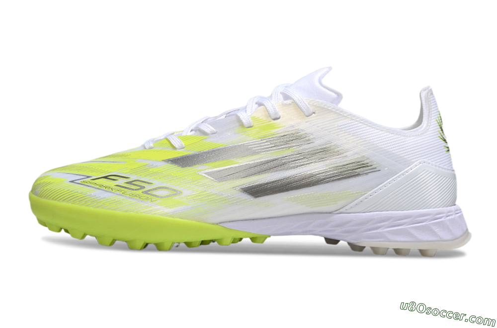 Adidas F50 Pro TF Artificial Turf Soccer Shoes - White/Electric Yellow/Phantom Grey 2