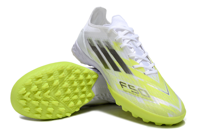 Adidas F50 Pro TF Artificial Turf Soccer Shoes - White/Electric Yellow/Phantom Grey