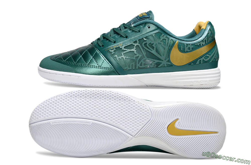 Nike Lunar Gato 2 IC Indoor & Futsal Soccer Shoes - Teal/Golden Accent/White Sole 0
