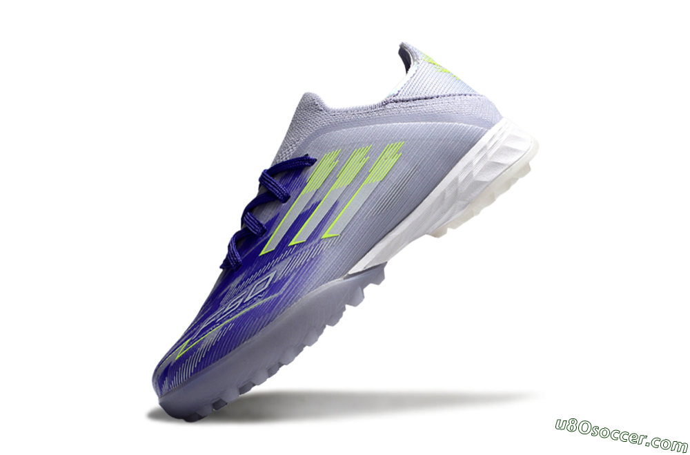 Adidas F50 Elite TF Artificial Turf Soccer Shoes - Purple/Electric Green/Soft Gray 4