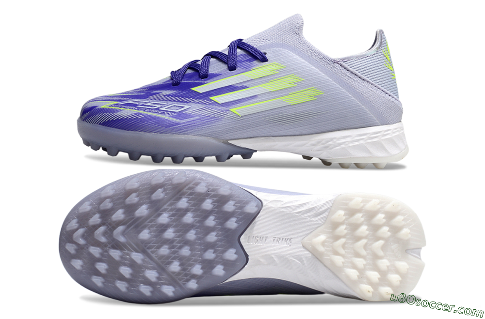 Adidas F50 Elite TF Artificial Turf Soccer Shoes - Purple/Electric Green/Soft Gray 0