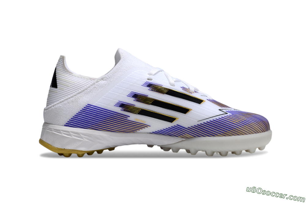 Adidas F50 Elite TF Artificial Turf Soccer Shoes - White/Purple Dream/Gold Rush 5