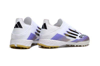 Adidas F50 Elite TF Artificial Turf Soccer Shoes - White/Purple Dream/Gold Rush