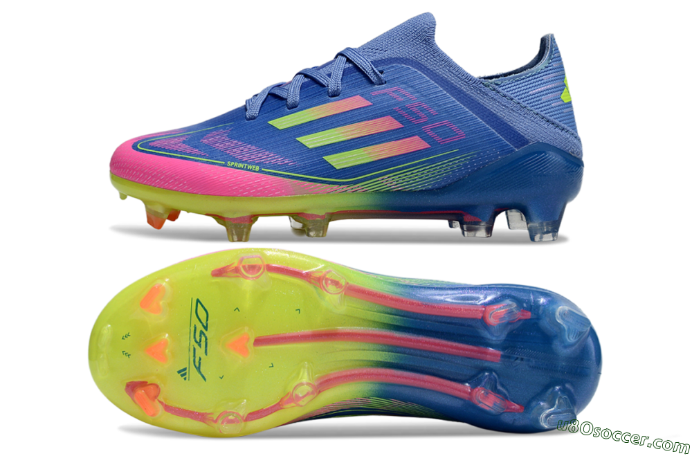 Adidas F50 Elite FG Firm Ground Soccer Cleats - Blue/Neon Pink/Florescent Yellow 0