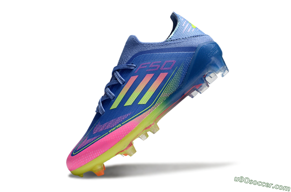 Adidas F50 Elite FG Firm Ground Soccer Cleats - Blue/Neon Pink/Florescent Yellow 4
