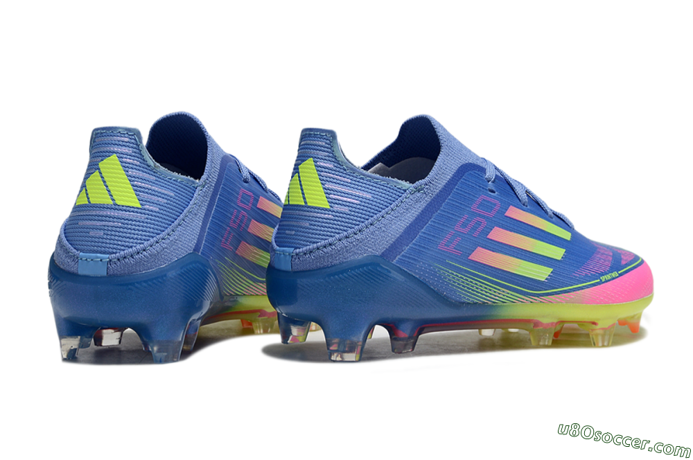 Adidas F50 Elite FG Firm Ground Soccer Cleats - Blue/Neon Pink/Florescent Yellow 6