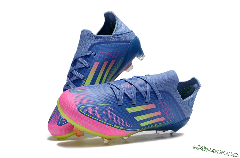 Adidas F50 Elite FG Firm Ground Soccer Cleats - Blue/Neon Pink/Florescent Yellow 2