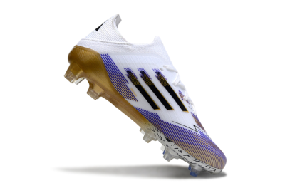Adidas F50 Elite FG Firm Ground Soccer Cleats - White/Violet Fade/Gold Accents