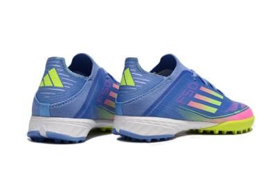 Adidas F50 Elite TF Artificial Turf Soccer Shoes - Blue/Neon Green/Fuchsia Pink