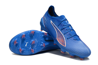 Puma Ultra Ultimate FG Firm Ground Soccer Cleats - Blue/Electric Blue/Coral Accent