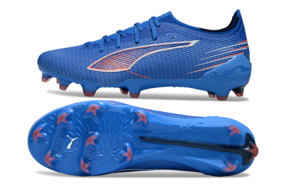 Puma Ultra Ultimate FG Firm Ground Soccer Cleats - Blue/Electric Blue/Coral Accent