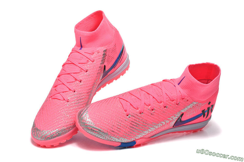 Nike Air Zoom Mercurial Superfly 10 Elite TF Artificial Turf Soccer Shoes - Pink/Electric Pink/Blue Blast 6