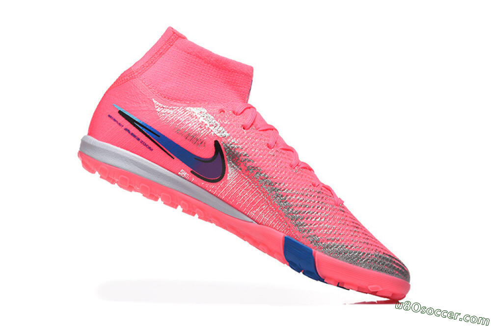 Nike Air Zoom Mercurial Superfly 10 Elite TF Artificial Turf Soccer Shoes - Pink/Electric Pink/Blue Blast 7