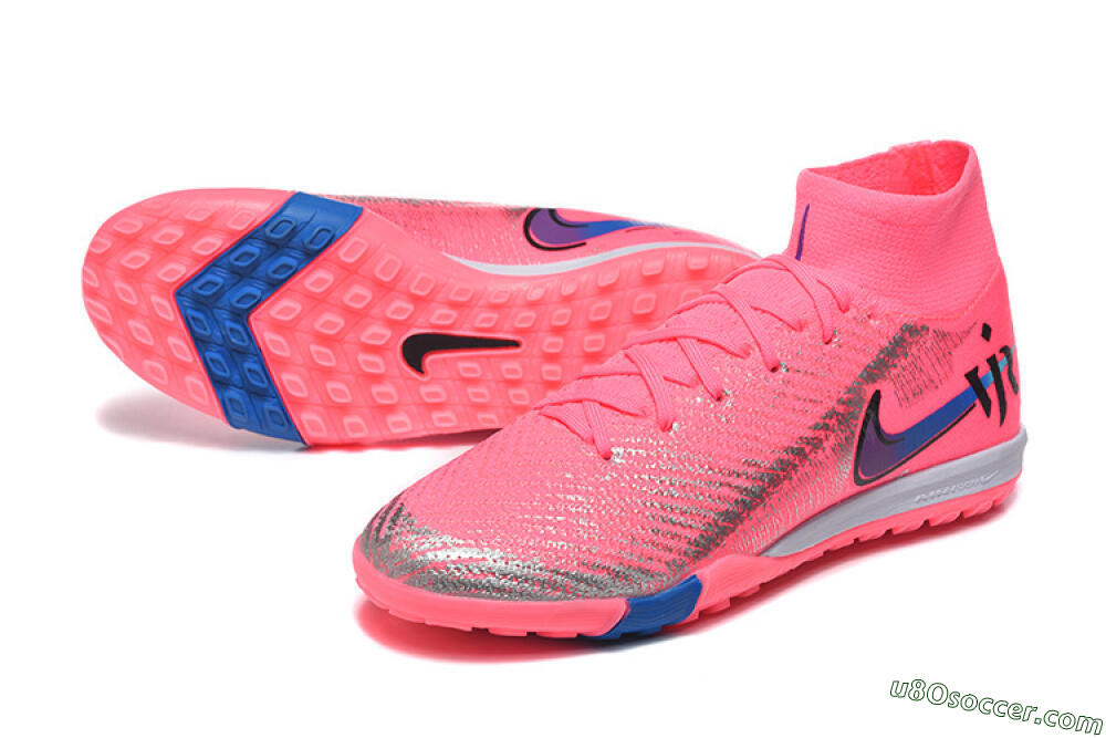 Nike Air Zoom Mercurial Superfly 10 Elite TF Artificial Turf Soccer Shoes - Pink/Electric Pink/Blue Blast 3