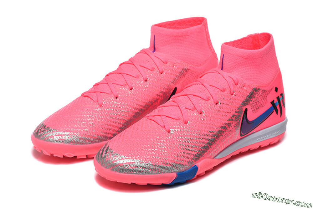 Nike Air Zoom Mercurial Superfly 10 Elite TF Artificial Turf Soccer Shoes - Pink/Electric Pink/Blue Blast 5