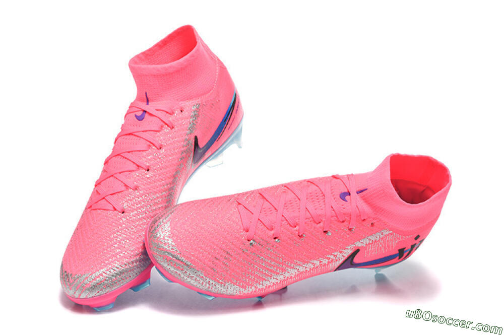 Nike Air Zoom Mercurial Superfly 10 Elite FG Firm Ground Soccer Cleats - Pink/Electric Pink/Blue Ice 6
