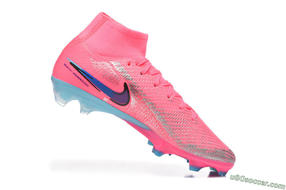 Nike Air Zoom Mercurial Superfly 10 Elite FG Firm Ground Soccer Cleats - Pink/Electric Pink/Blue Ice 7
