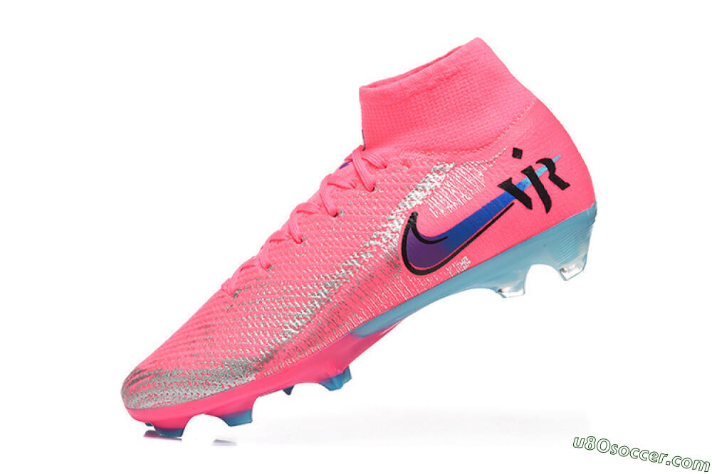 Nike Air Zoom Mercurial Superfly 10 Elite FG Firm Ground Soccer Cleats - Pink/Electric Pink/Blue Ice 8