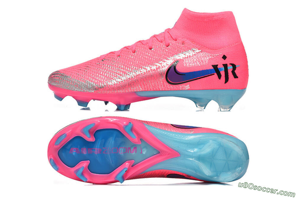 Nike Air Zoom Mercurial Superfly 10 Elite FG Firm Ground Soccer Cleats - Pink/Electric Pink/Blue Ice 0
