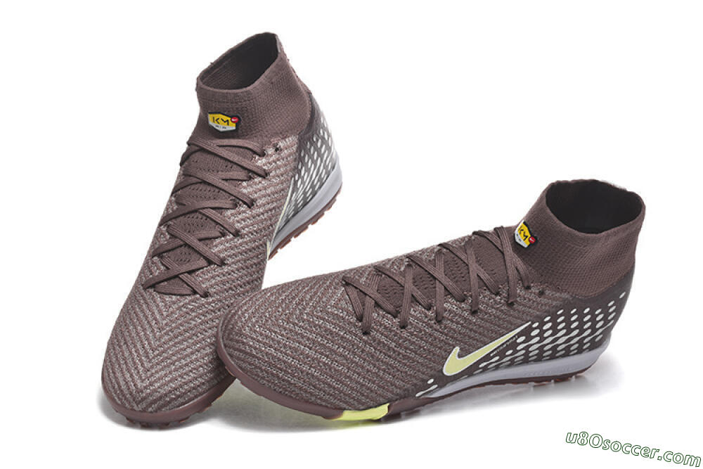 Nike Air Zoom Mercurial Superfly 10 Elite TF Artificial Turf Soccer Shoes - Brown/Lime Green/Gray 6