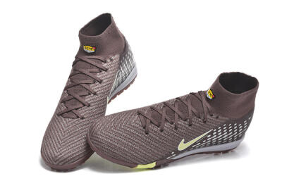 Nike Air Zoom Mercurial Superfly 10 Elite TF Artificial Turf Soccer Shoes - Brown/Lime Green/Gray