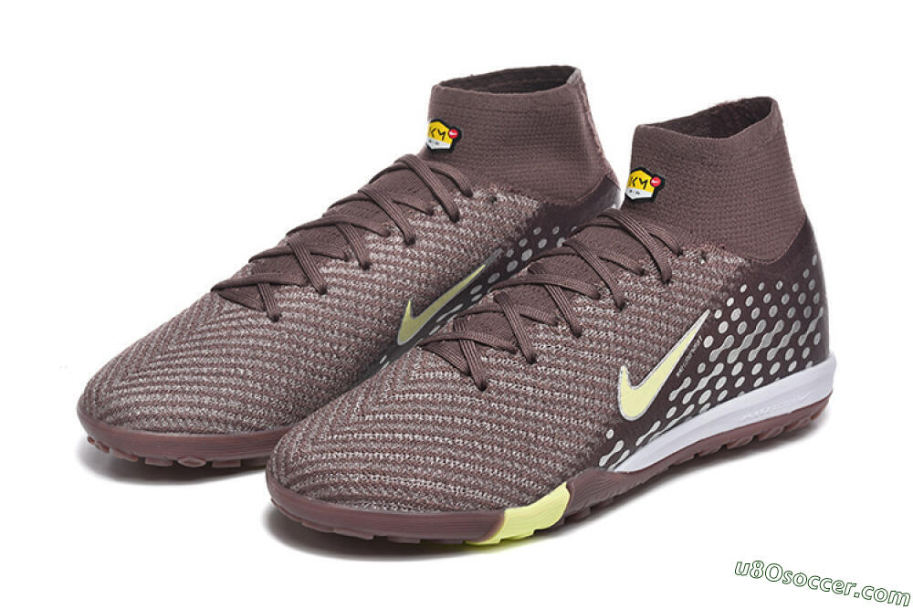 Nike Air Zoom Mercurial Superfly 10 Elite TF Artificial Turf Soccer Shoes - Brown/Lime Green/Gray 5